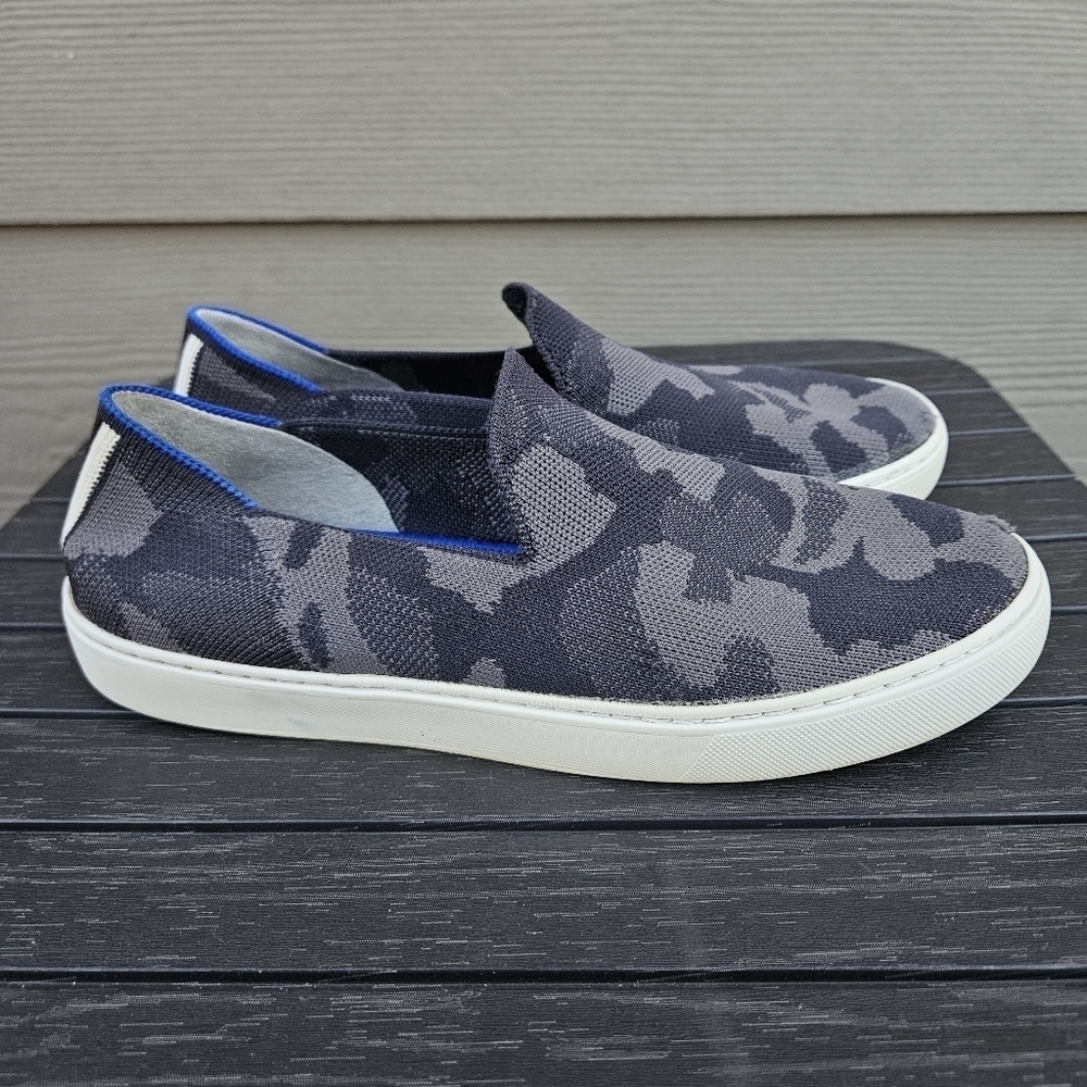 Rothy’s The Original Slip On Sneaker Shoe Grey Camo Gray Camouflage Retired Sz 8